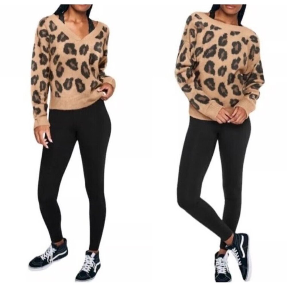 Leopard Print V-Neck Sweater